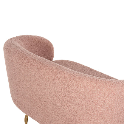 Sofa 2-seater Arien Hm8492.22 Dusty Pink Boucle Fabric And Gold Metal Base 130x75x85hcm.