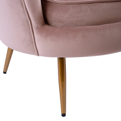 Sofa 2 Seater Coquille Hm8627.02 From Velvet Rotten Apple & Gold Legs 130x81x86cm