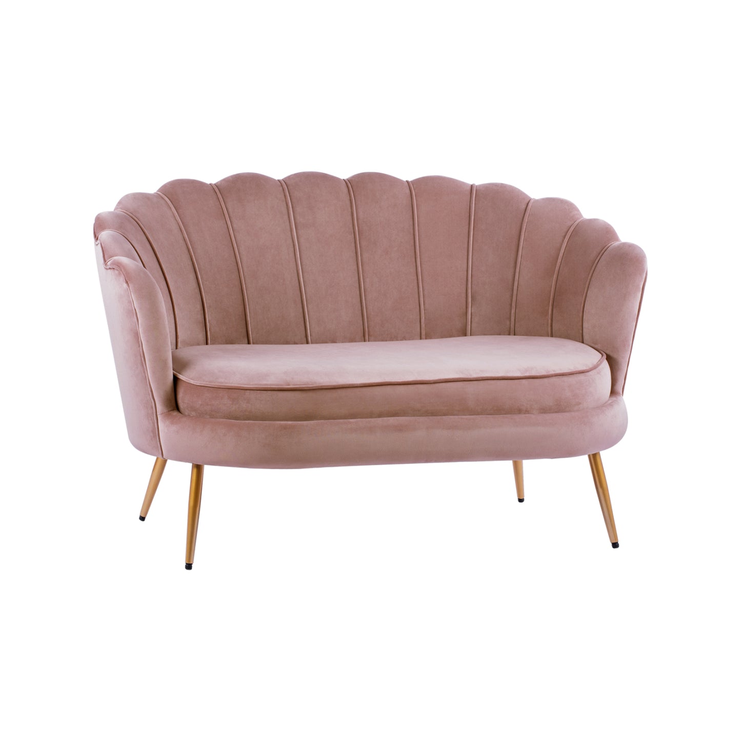 Sofa 2 Seater Coquille Hm8627.02 From Velvet Rotten Apple & Gold Legs 130x81x86cm