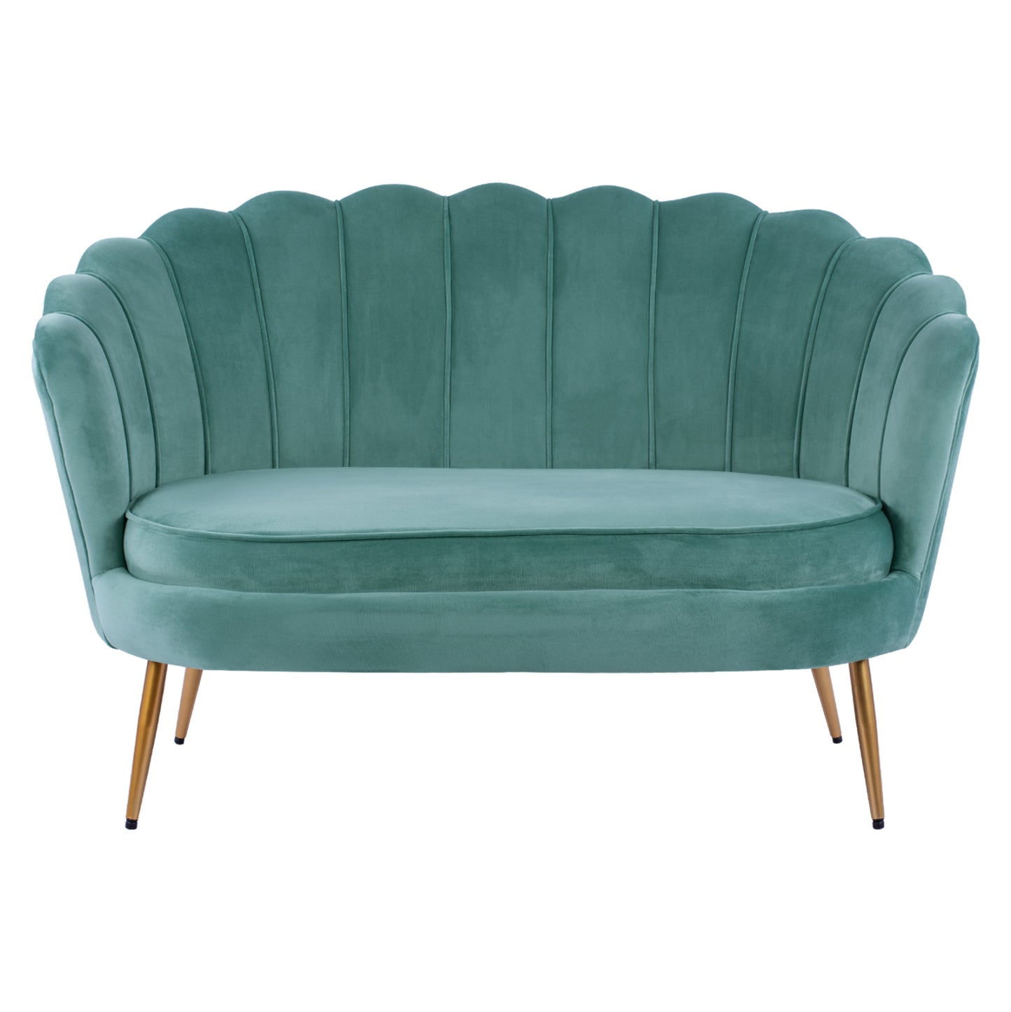 Sofa 2 Seater Coquille Hm8627.07 From Peanut Color With Gold Legs 130x77x83cm