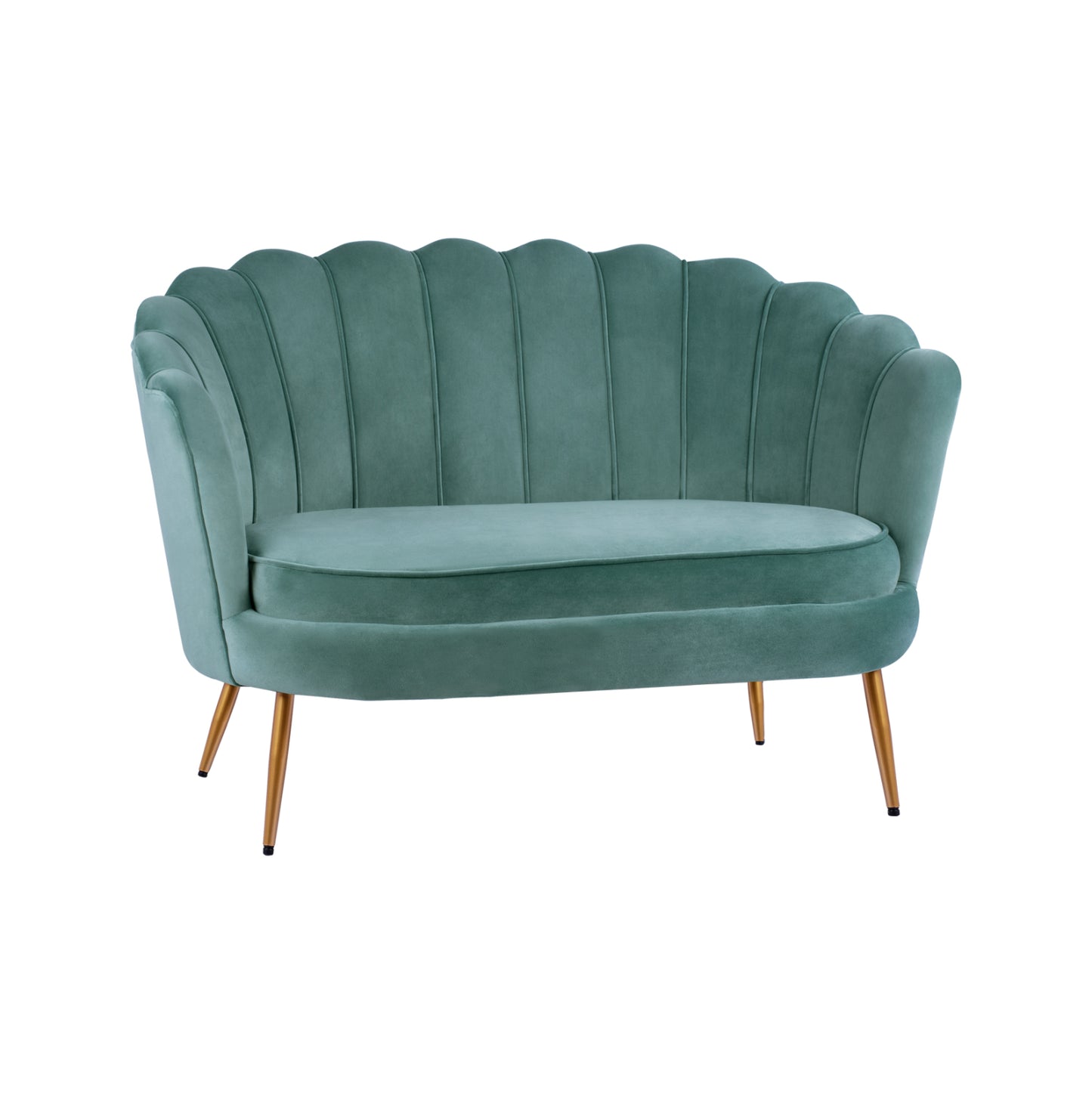 Sofa 2 Seater Coquille Hm8627.07 From Peanut Color With Gold Legs 130x77x83cm