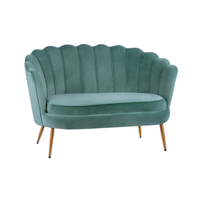 Sofa 2 Seater Coquille Hm8627.07 From Peanut Color With Gold Legs 130x77x83cm