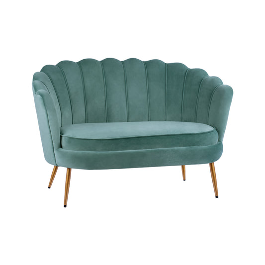 Sofa 2 Seater Coquille Hm8627.07 From Peanut Color With Gold Legs 130x77x83cm