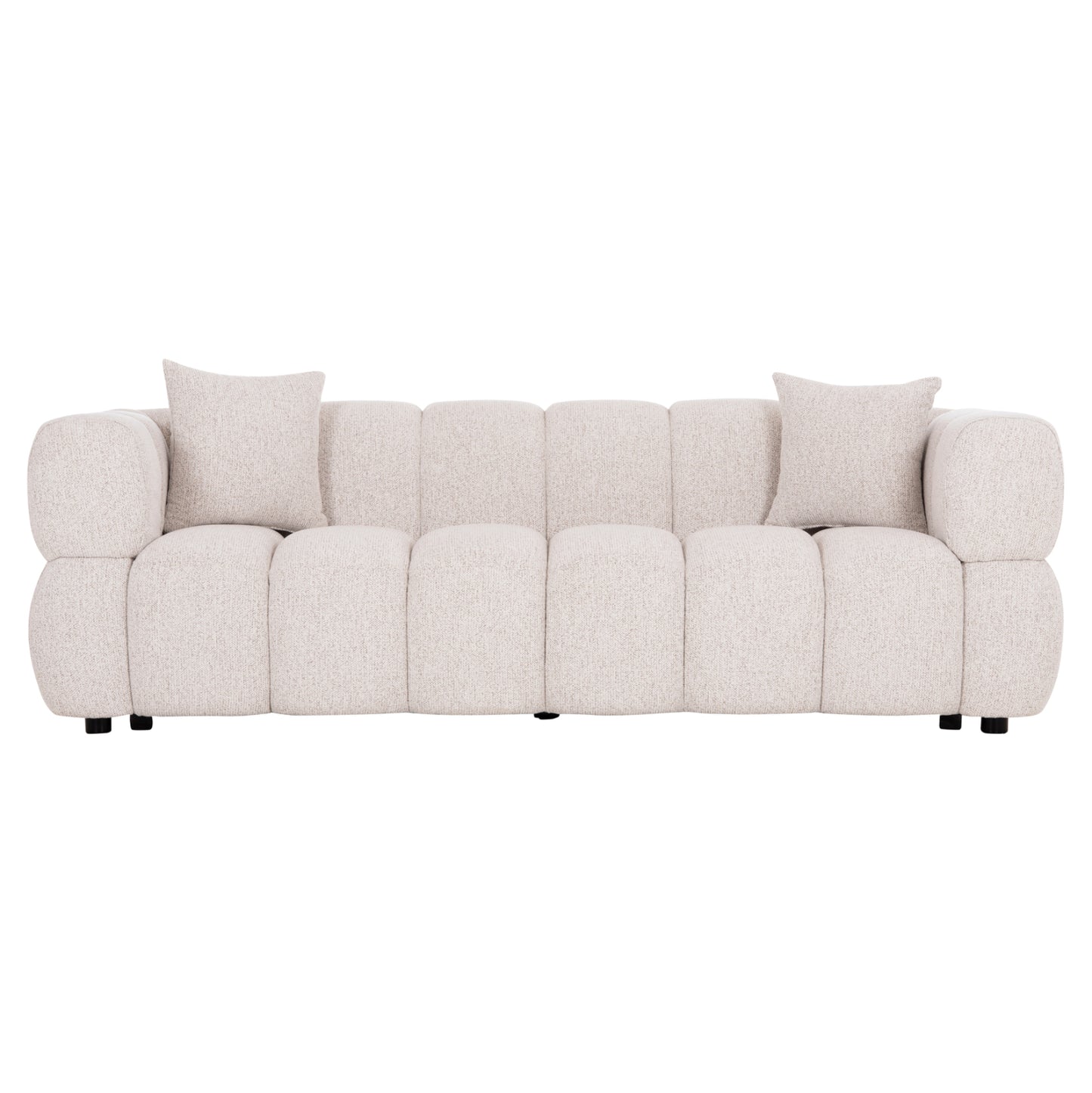 Sofa 3-seater Norika Hm3331.02 Ecru Fabric 220x88x85hcm.