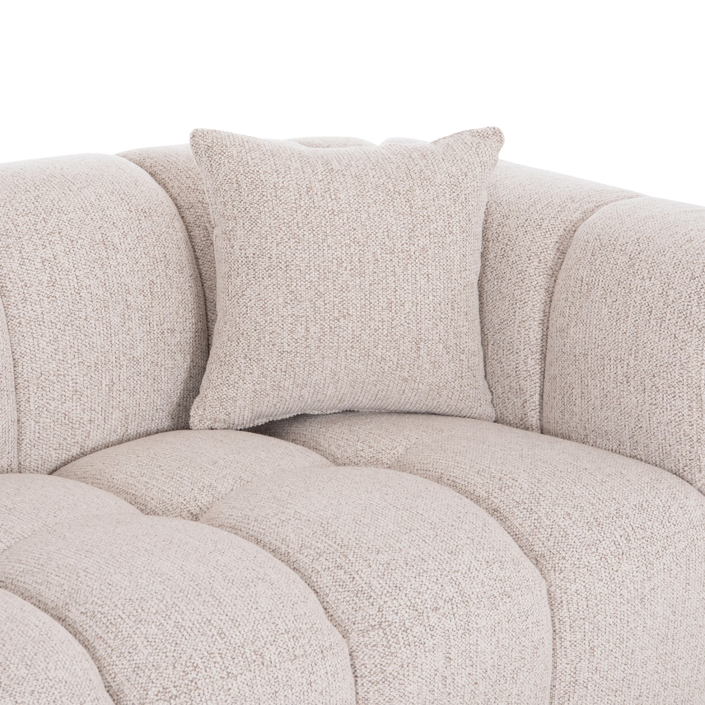 Sofa 3-seater Norika Hm3331.02 Ecru Fabric 220x88x85hcm.