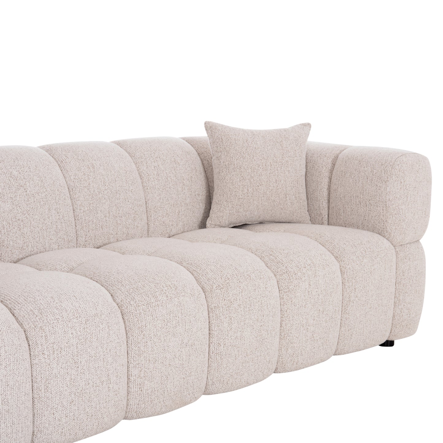 Sofa 3-seater Norika Hm3331.02 Ecru Fabric 220x88x85hcm.