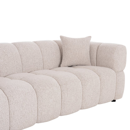 Sofa 3-seater Norika Hm3331.02 Ecru Fabric 220x88x85hcm.
