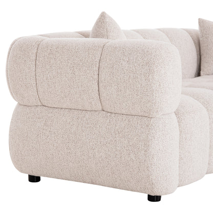 Sofa 3-seater Norika Hm3331.02 Ecru Fabric 220x88x85hcm.