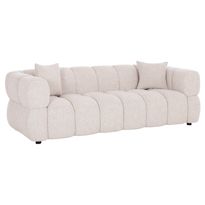 Sofa 3-seater Norika Hm3331.02 Ecru Fabric 220x88x85hcm.