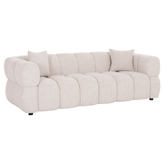 Sofa 3-seater Norika Hm3331.02 Ecru Fabric 220x88x85hcm.