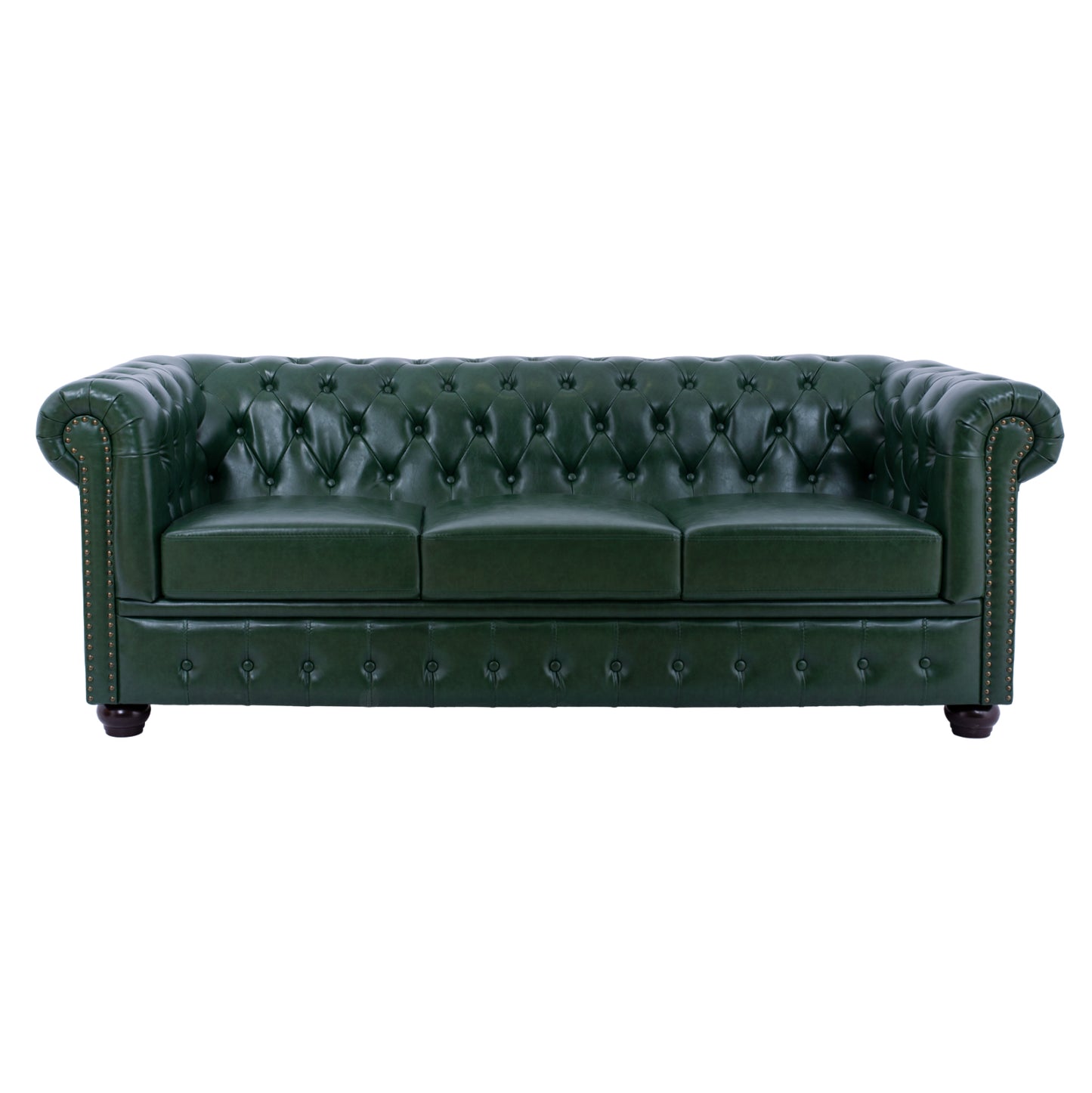 Sofa 3 Seater T. Chesterfield Hm3009.08 Pu Cypress Green 208x90x73 Cm.