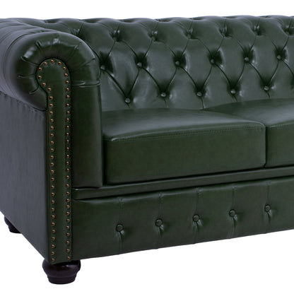 Sofa 3 Seater T. Chesterfield Hm3009.08 Pu Cypress Green 208x90x73 Cm.