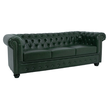 Sofa 3 Seater T. Chesterfield Hm3009.08 Pu Cypress Green 208x90x73 Cm.