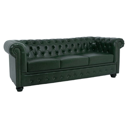 Sofa 3 Seater T. Chesterfield Hm3009.08 Pu Cypress Green 208x90x73 Cm.