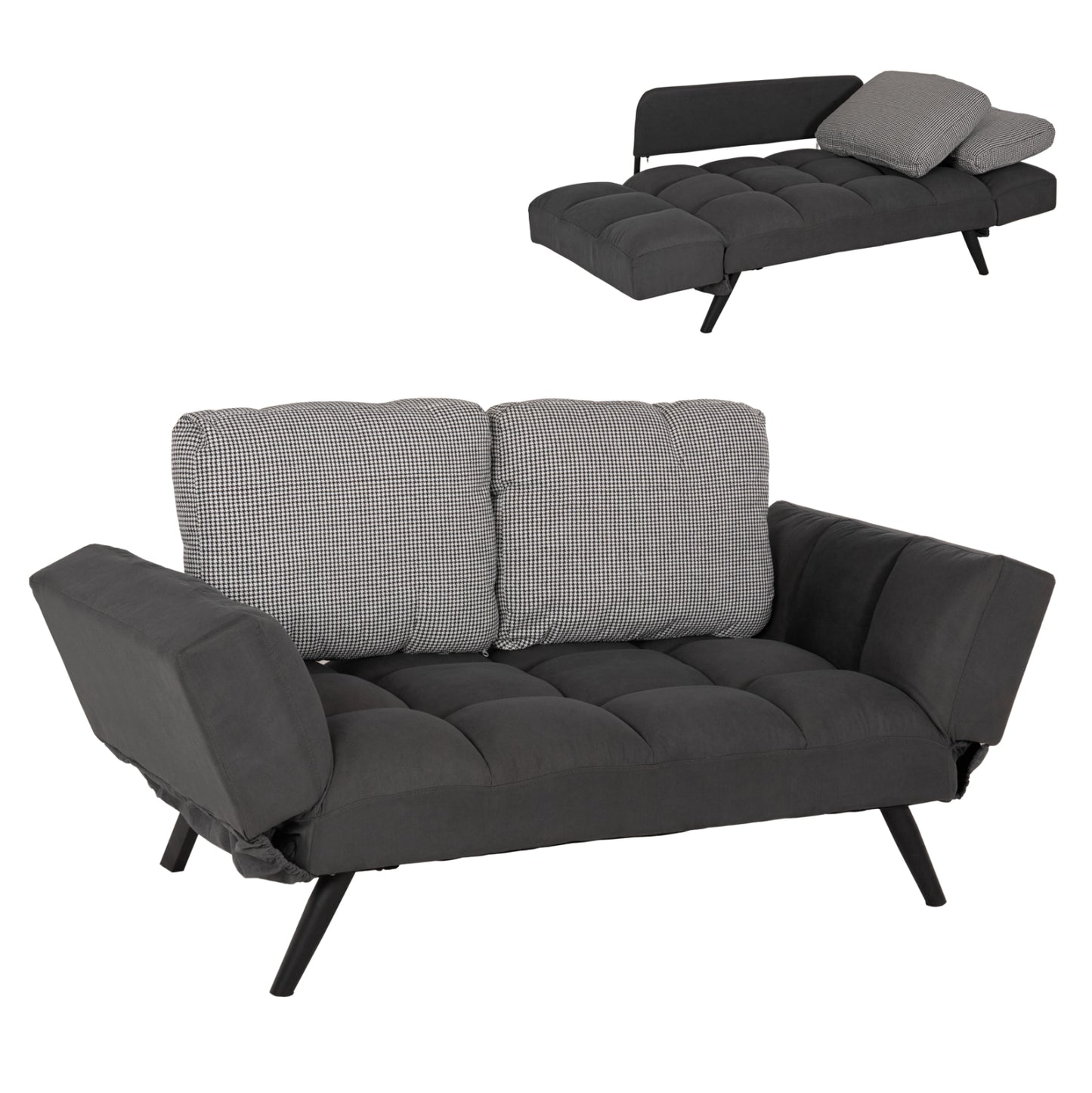 Sofa 3 Seater Hm3169.01 Grey With Pillows 165-190x75x89Η Cm