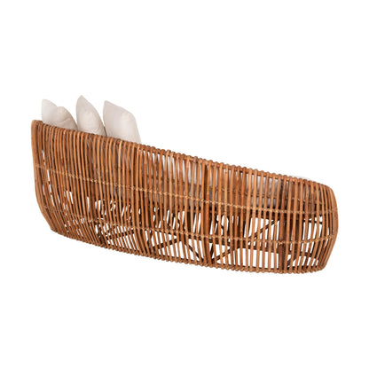 Sofa-lounger Lantry Hm5991 Natural Rattan- White Cushions 215x60x78hcm.