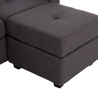 Reversible Corner Sofa Page Hm3004.02 In Grey Fabric 205x82-140x87h Cm.