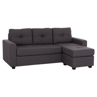 Reversible Corner Sofa Page Hm3004.02 In Grey Fabric 205x82-140x87h Cm.