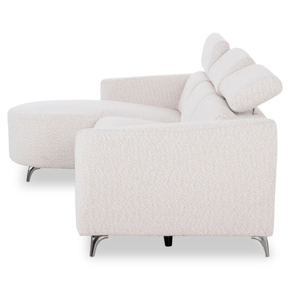 Left Corner 3-seat Sofa With Recline Valente Hm3317.02l Beige Fabric 275x160x104h