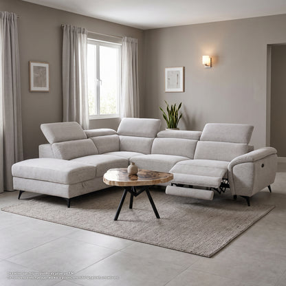 Sofa Left Corner-recline & Storage Space Restro Hm3339.02l Beige Fabric 290x220x80hcm.