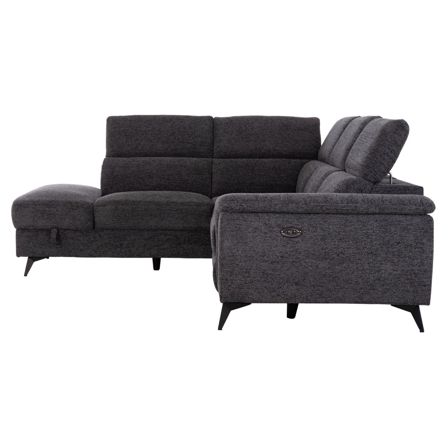 Sofa Left Corner-recline & Storage Space Restro Hm3339.01l Grey Fabric 290x220x80hcm.