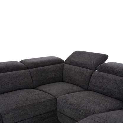 Sofa Left Corner-recline & Storage Space Restro Hm3339.01l Grey Fabric 290x220x80hcm.