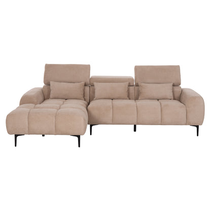 Corner Sofa Left Divya Hm3267.11l Brown Fabric 260x100-174x104hcm.