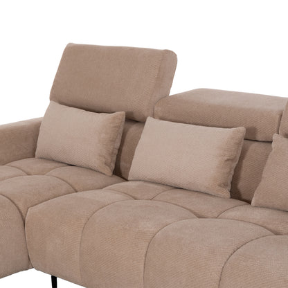 Corner Sofa Left Divya Hm3267.11l Brown Fabric 260x100-174x104hcm.