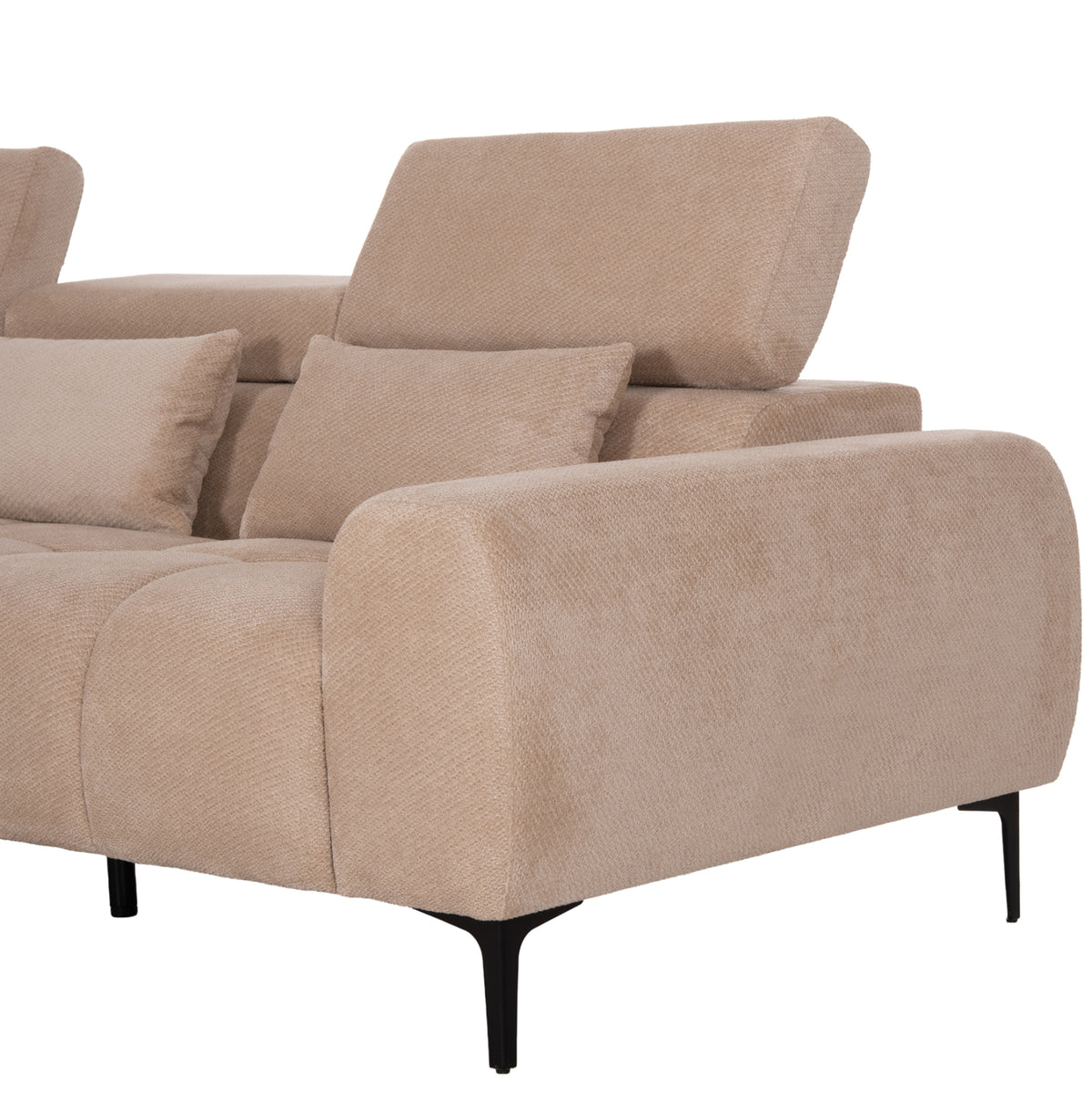 Corner Sofa Left Divya Hm3267.11l Brown Fabric 260x100-174x104hcm.