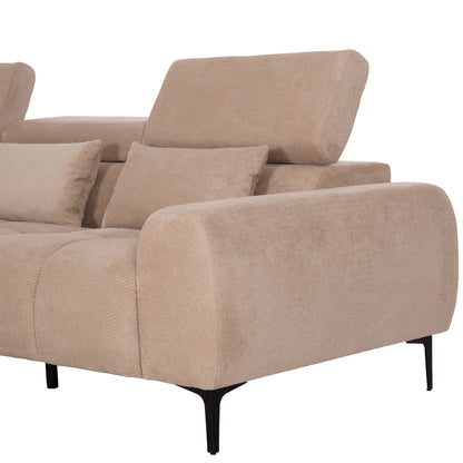 Corner Sofa Left Divya Hm3267.11l Brown Fabric 260x100-174x104hcm.
