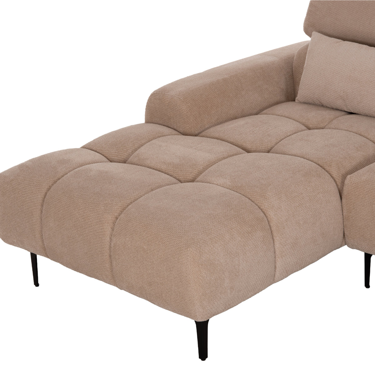 Corner Sofa Left Divya Hm3267.11l Brown Fabric 260x100-174x104hcm.