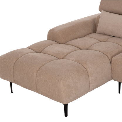 Corner Sofa Left Divya Hm3267.11l Brown Fabric 260x100-174x104hcm.