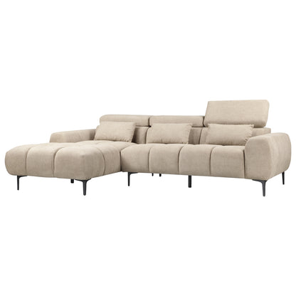 Corner Sofa Left Divya Hm3267.11l Brown Fabric 264x175x99hcm.