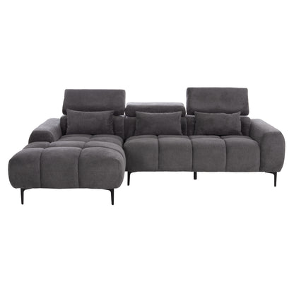 Corner Sofa Left Divya Hm3267.12l Grey Fabric 260x100-174x104hcm.