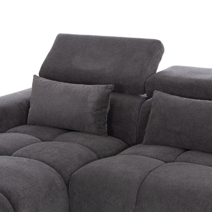 Corner Sofa Left Divya Hm3267.12l Grey Fabric 260x100-174x104hcm.