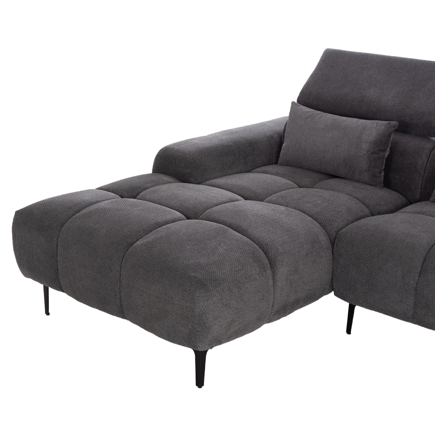 Corner Sofa Left Divya Hm3267.12l Grey Fabric 260x100-174x104hcm.