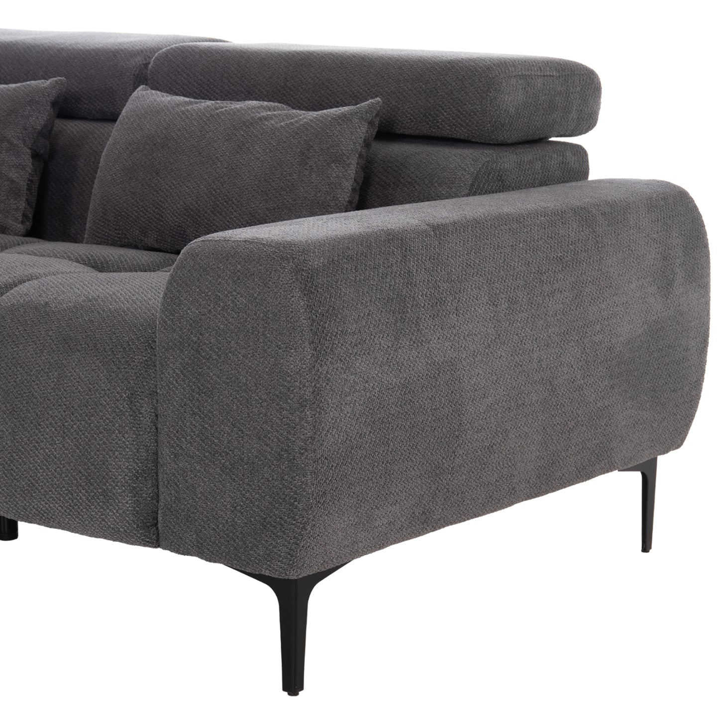 Corner Sofa Left Divya Hm3267.12l Grey Fabric 260x100-174x104hcm.