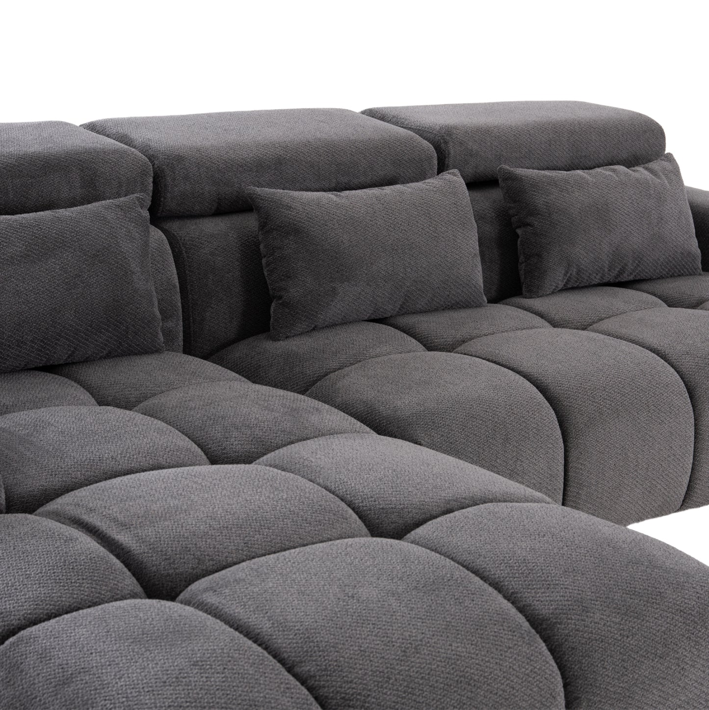 Corner Sofa Left Divya Hm3267.12l Grey Fabric 260x100-174x104hcm.
