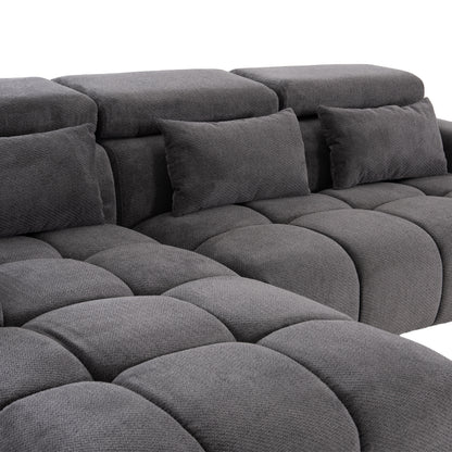 Corner Sofa Left Divya Hm3267.12l Grey Fabric 260x100-174x104hcm.