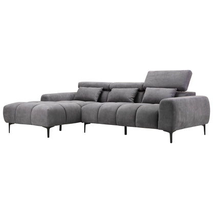 Corner Sofa Left Divya Hm3267.12l Grey Fabric 264x175x99hcm.
