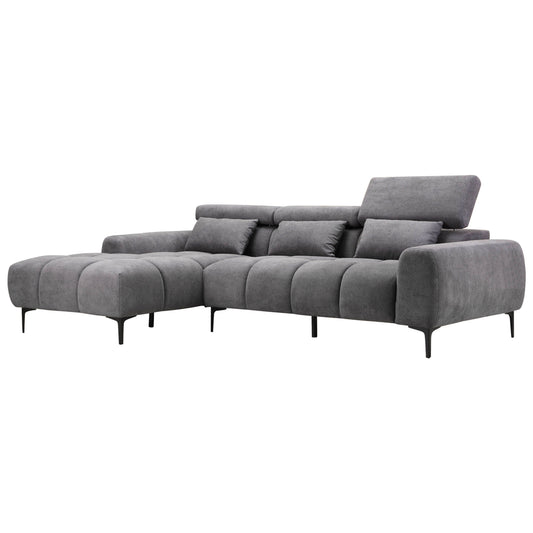 Corner Sofa Left Divya Hm3267.12l Grey Fabric 264x175x99hcm.