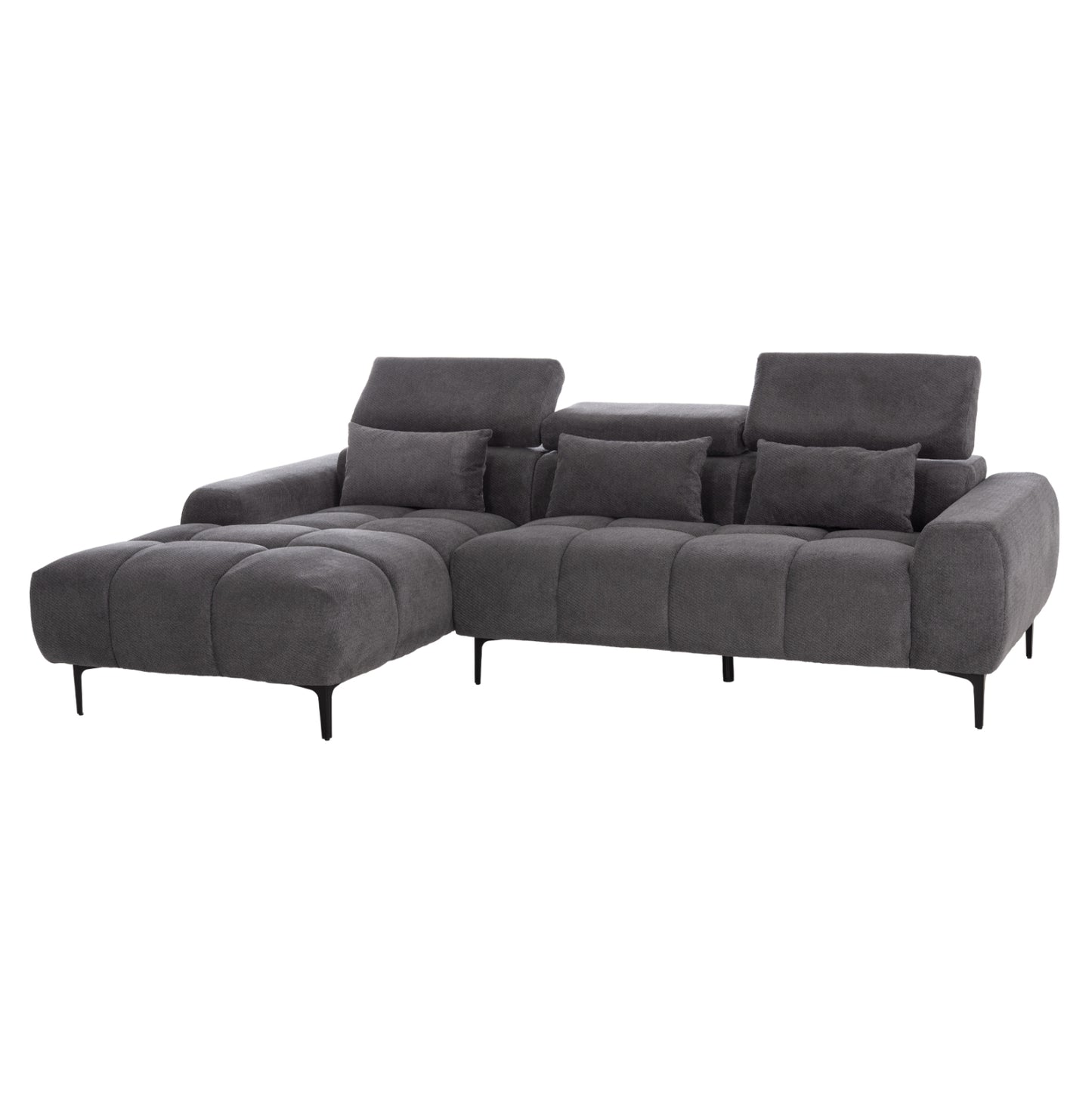 Corner Sofa Left Divya Hm3267.12l Grey Fabric 260x100-174x104hcm.