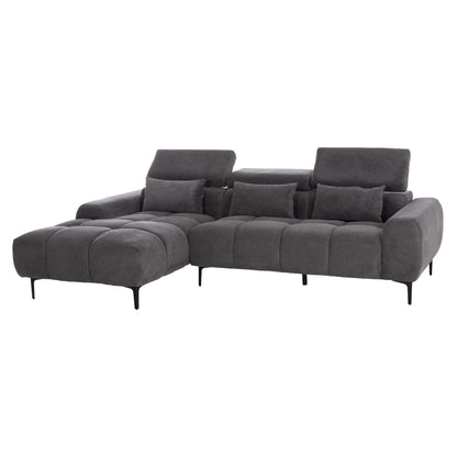 Corner Sofa Left Divya Hm3267.12l Grey Fabric 260x100-174x104hcm.