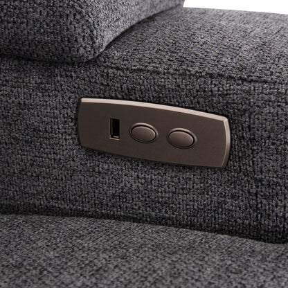 Left Corner Sofa Synthia Hm3308.03l Recline & Storage Space--grey Fabric 245x170x98hcm.