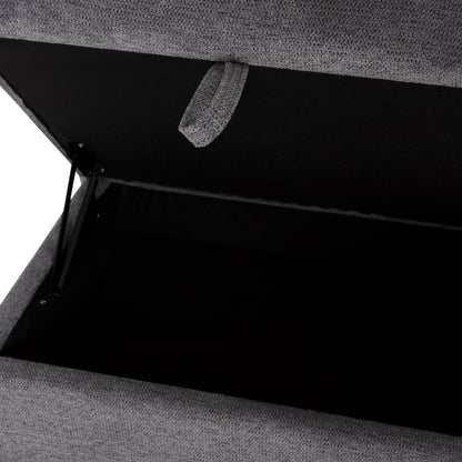 Left Corner Sofa Synthia Hm3308.03l Recline & Storage Space--grey Fabric 245x170x98hcm.