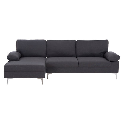 Sofa Left Corner Anton Hm3340.01l Grey Fabric--metal Legs 260x130x84hcm