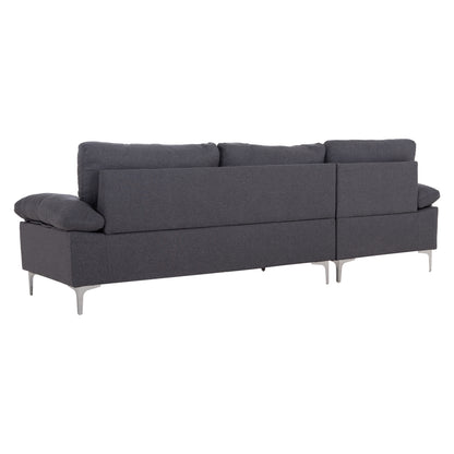 Sofa Left Corner Anton Hm3340.01l Grey Fabric--metal Legs 260x130x84hcm