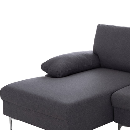 Sofa Left Corner Anton Hm3340.01l Grey Fabric--metal Legs 260x130x84hcm