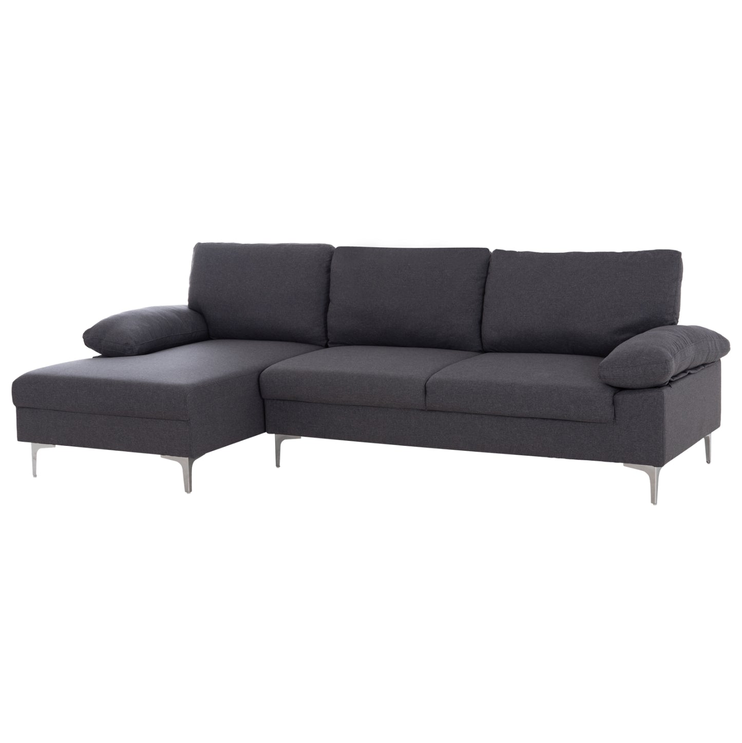 Sofa Left Corner Anton Hm3340.01l Grey Fabric--metal Legs 260x130x84hcm