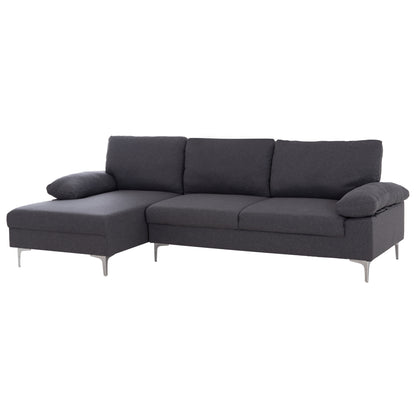 Sofa Left Corner Anton Hm3340.01l Grey Fabric--metal Legs 260x130x84hcm